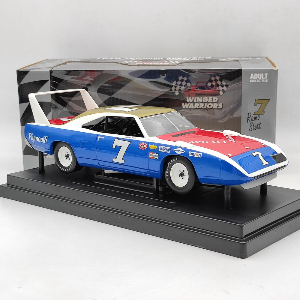 1:18 Supercar 1970 Plymouth Superbird Ramo Stott #7 WINGED WARRIORS Diecast Toy Car Gift