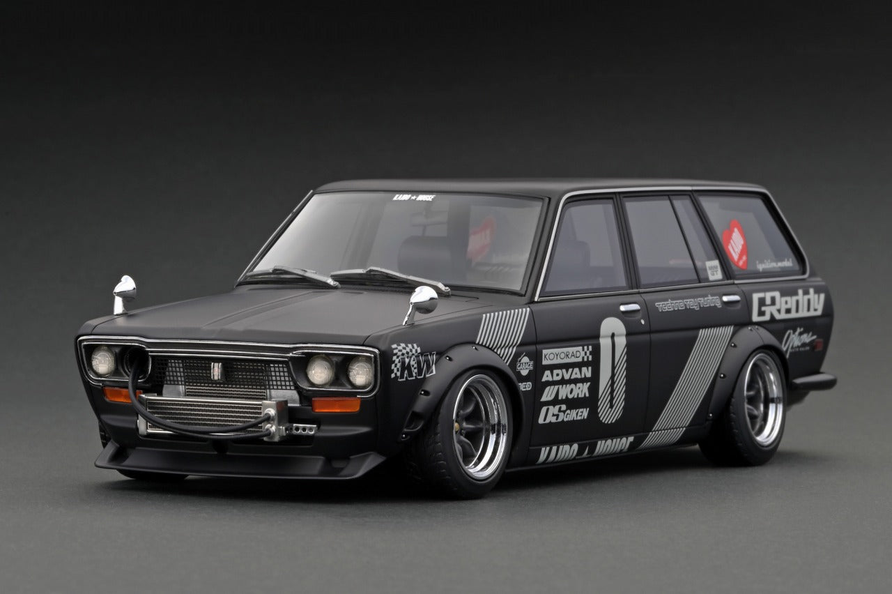 *PREORDER* Ignition Model 1:18 Datsun Bluebird (510) Wagon KAIDO HOUSE in Matte Black