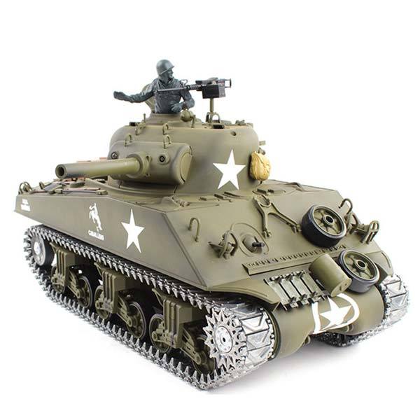RC Tanks that Shoot BBS Metal 1/16 M4A3 Sherman Tank with Smoke & Sound