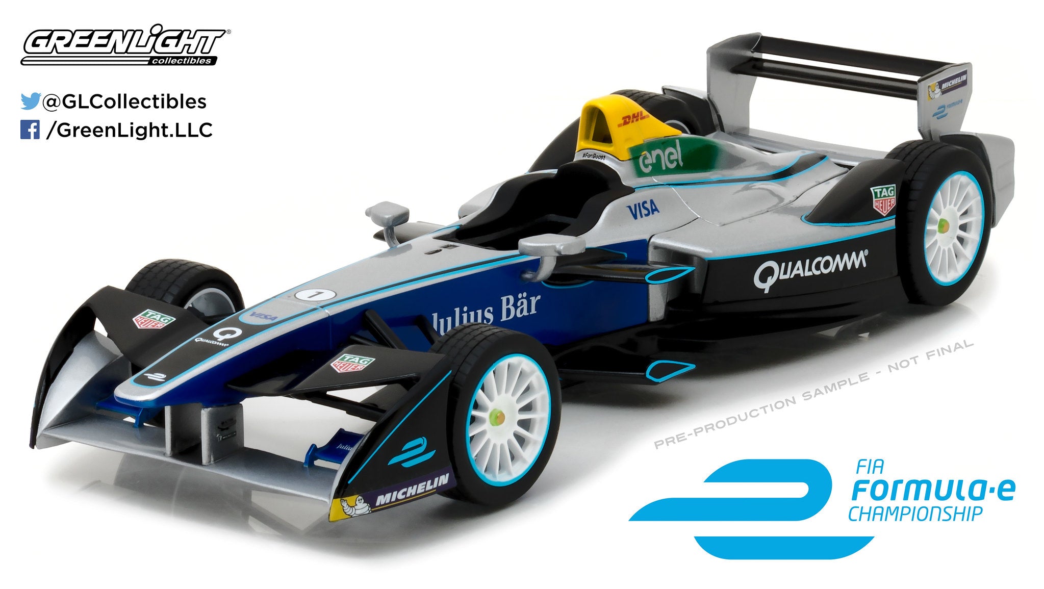 GreenLight 1:18 2016-17 FIA Formula E Spark-Renault SRT_01E Show Car 18104