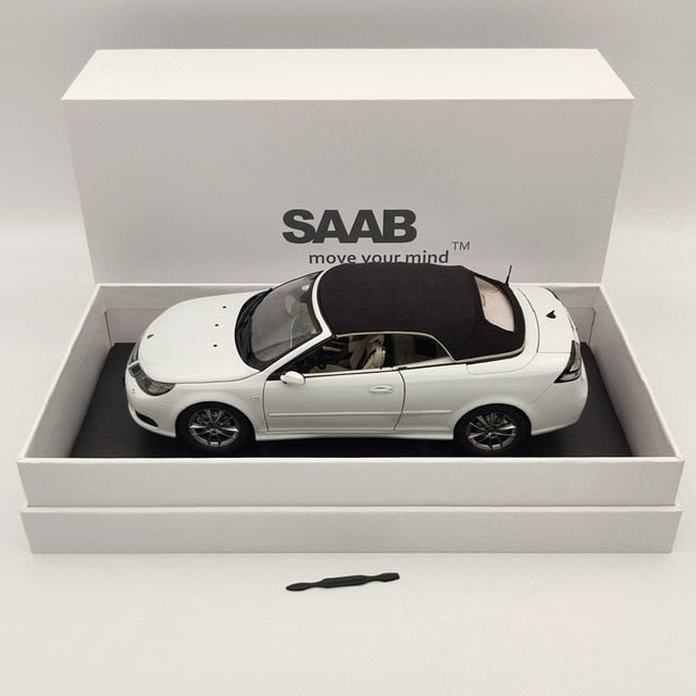 Original 1/18 For SAAB 93 9-3 Convertible Sport Car Diecast Models White/Blue Auto Gift Limited Collection