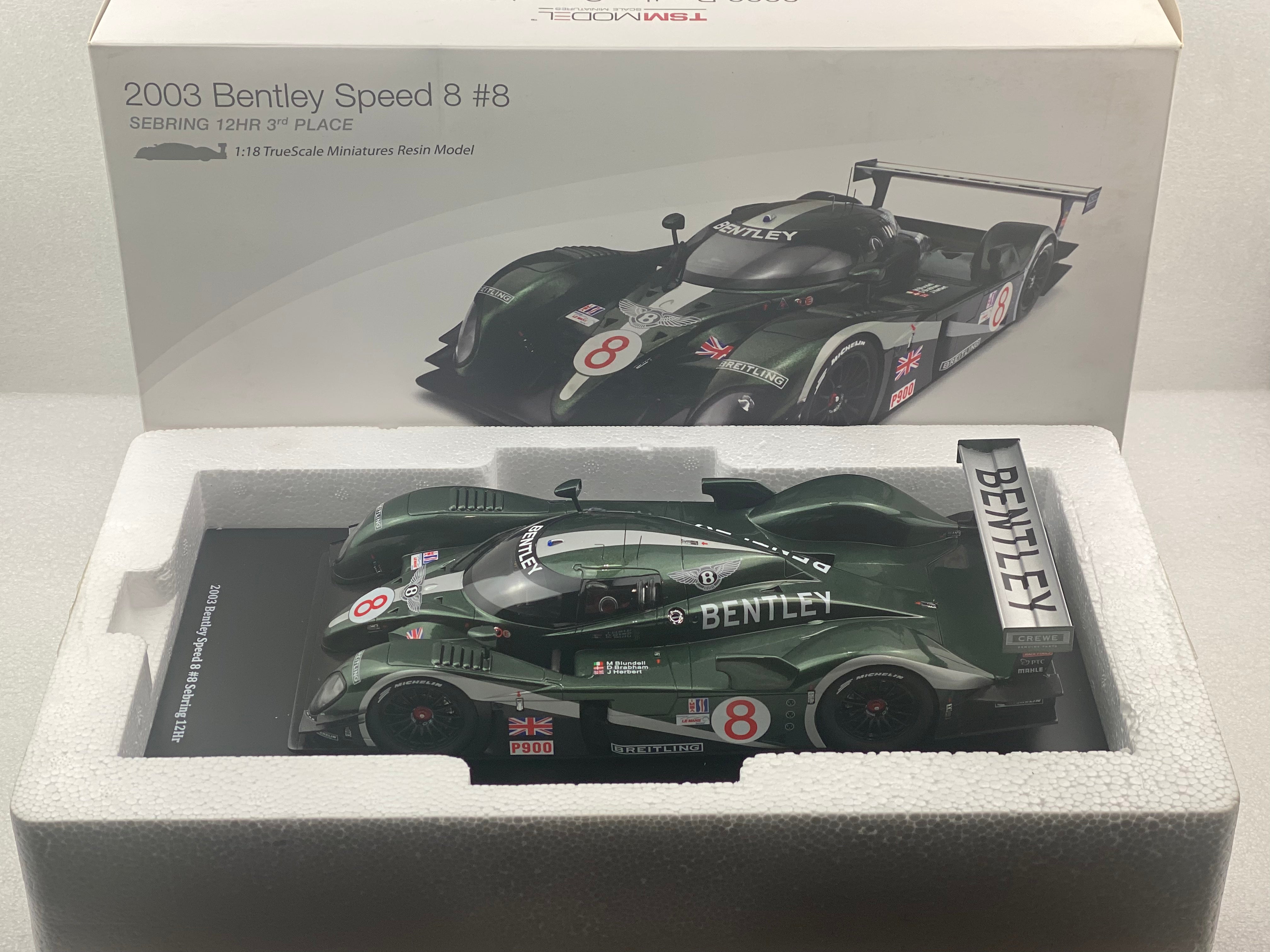 TSM 1:18 Bentley Speed 8 2003 Sebring 12HR 3rd place #8 TSM131811R