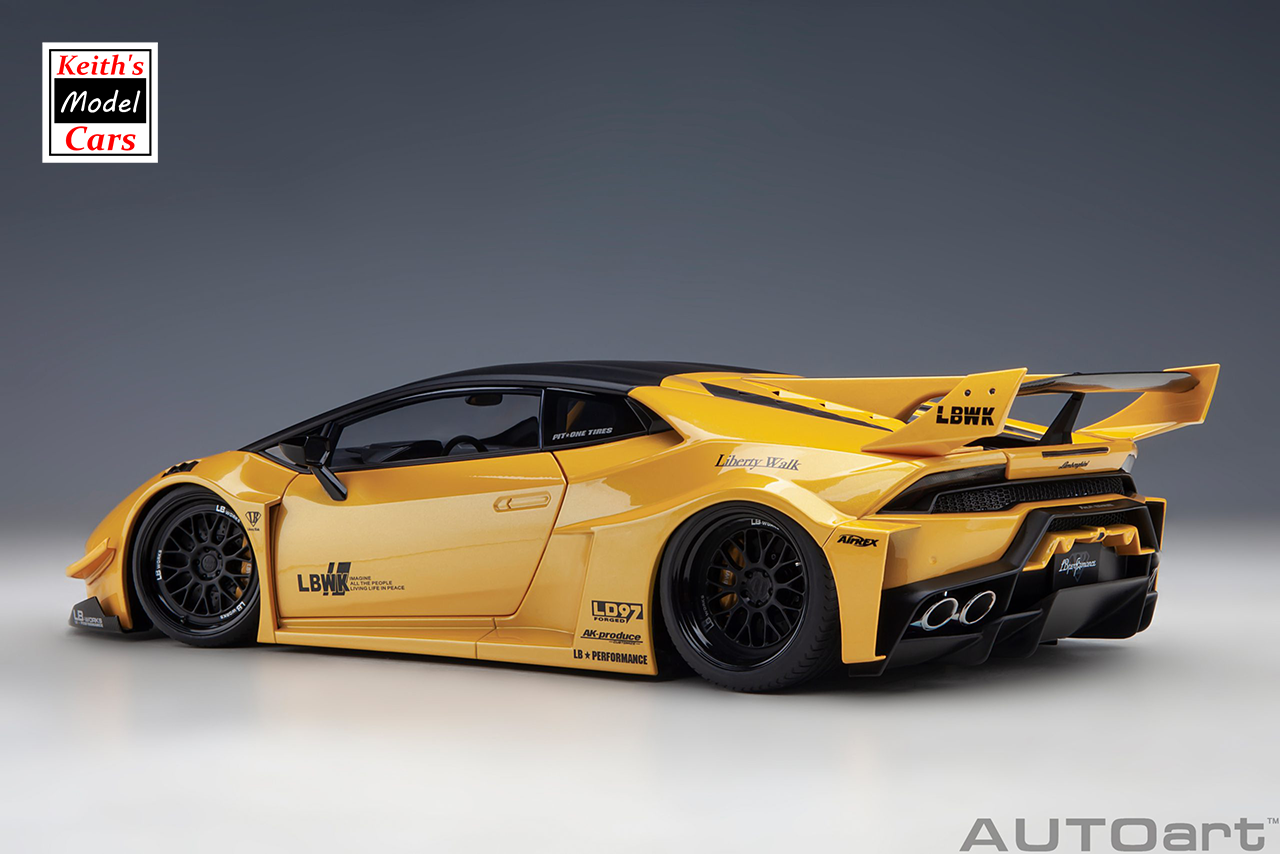 [1/18 Scale] Liberty Walk LB Silhouette Lamborghini Huracan GT in Metallic Yellow by AUTOart Models