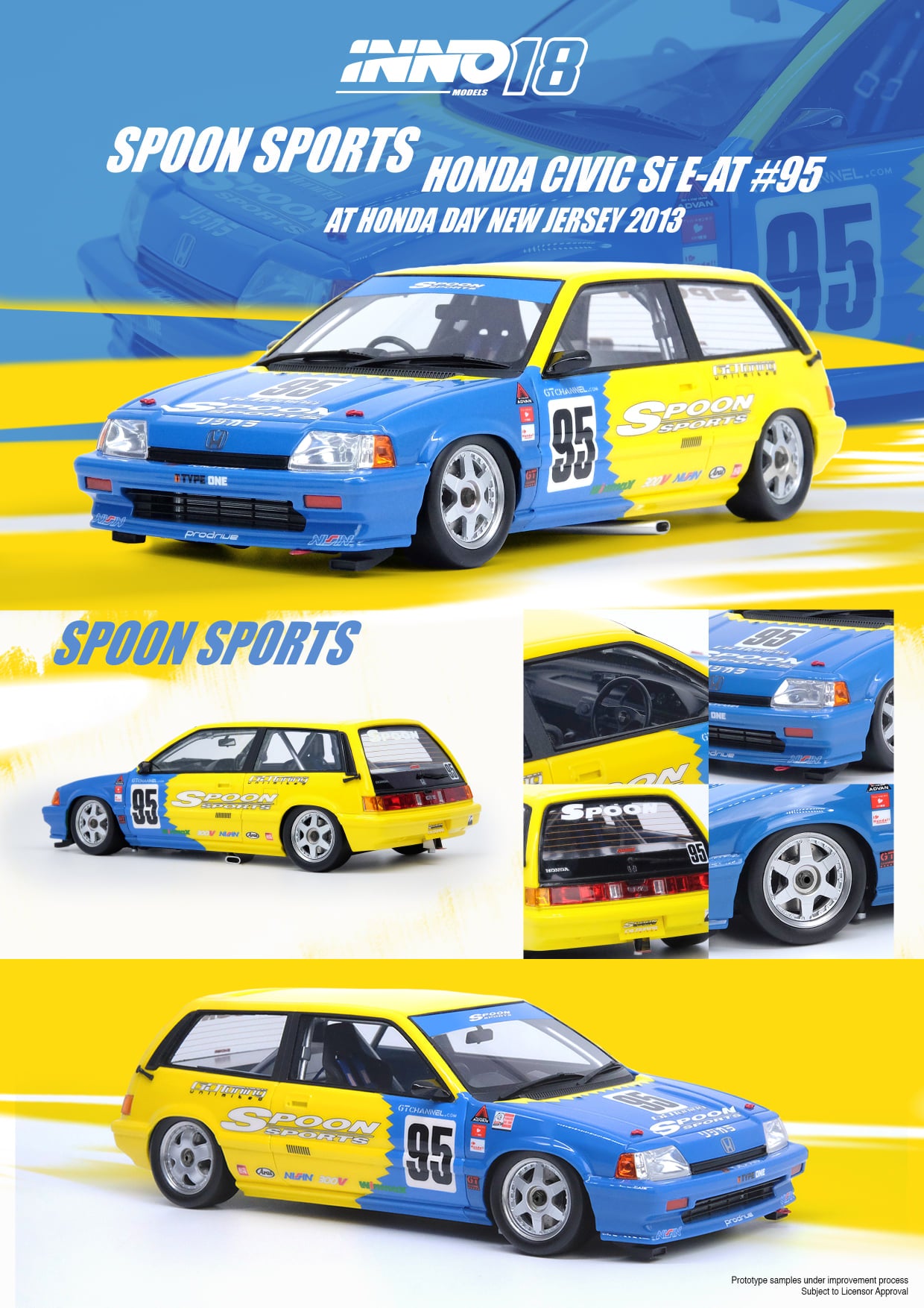 INNO Models 1:18 Honda Civic Si E-AT Gr.A Tuned by 