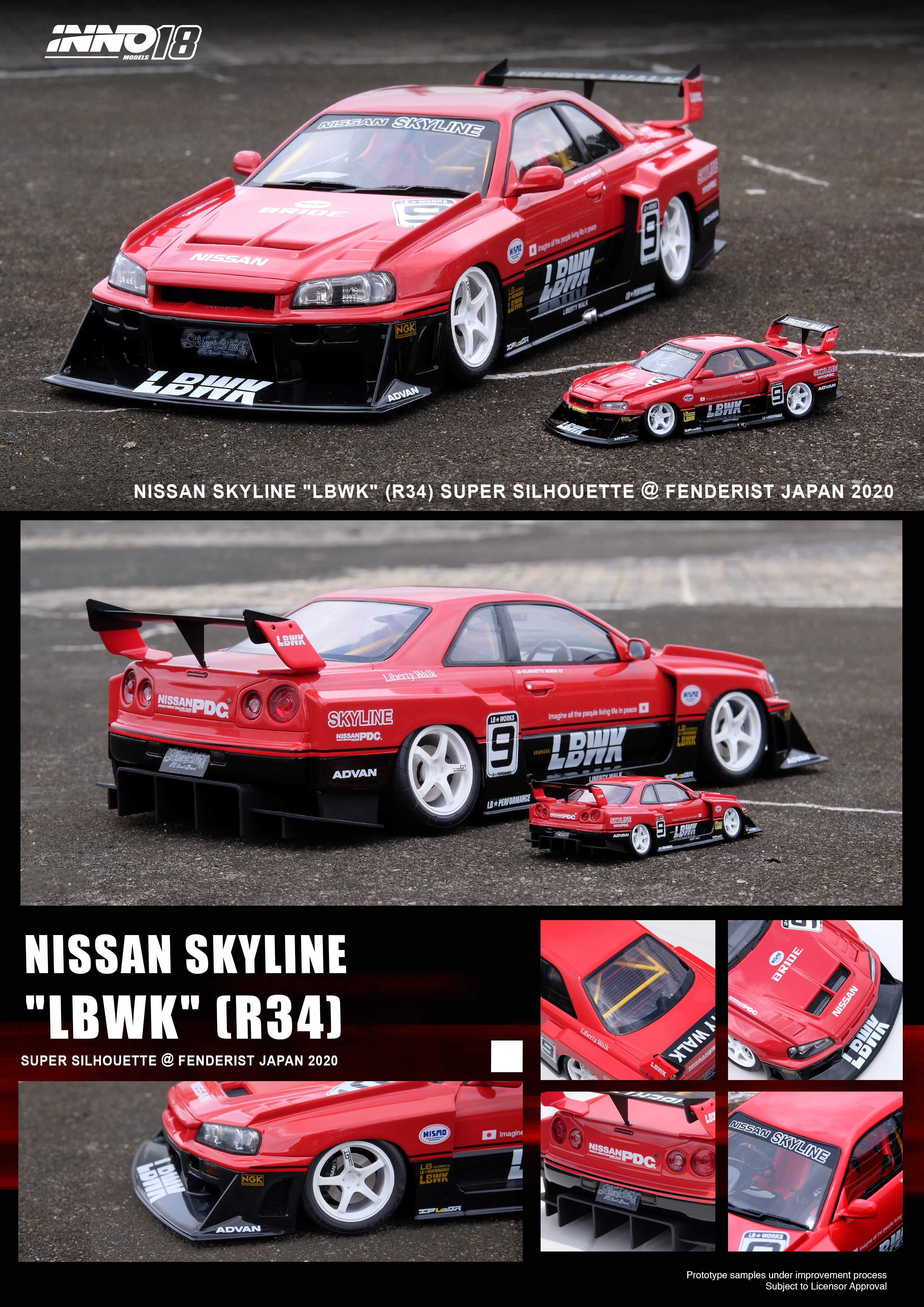 INNO64 1:18 Nissan Skyline (ER34) Super Silhouette 