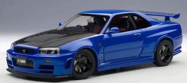 *PREORDER* AUTOart 1:18 Nissan Skyline GT-R (R34) NISMO Z-Tune in Bayside Blue with Carbon Bonnet