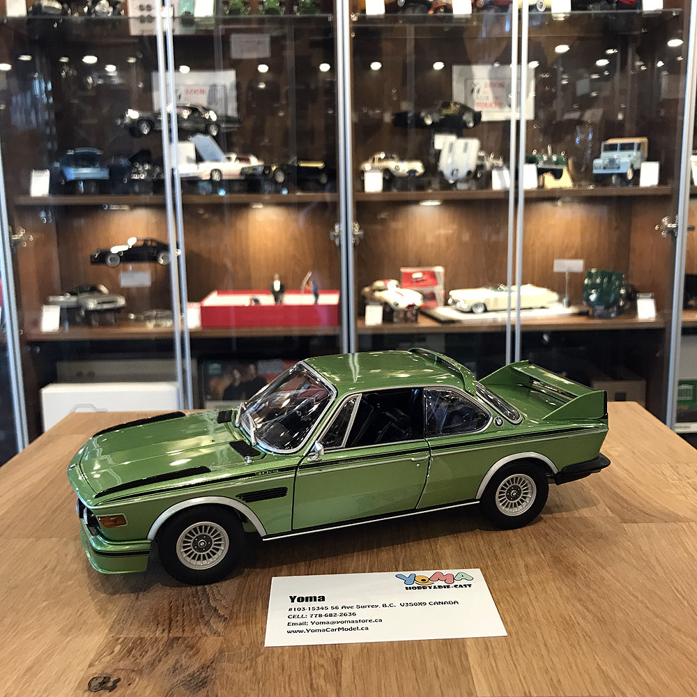 Minichamps 1:18 1975 BMW 3.0 CSL (E9) Coupe green metallic w/stripes 180029024