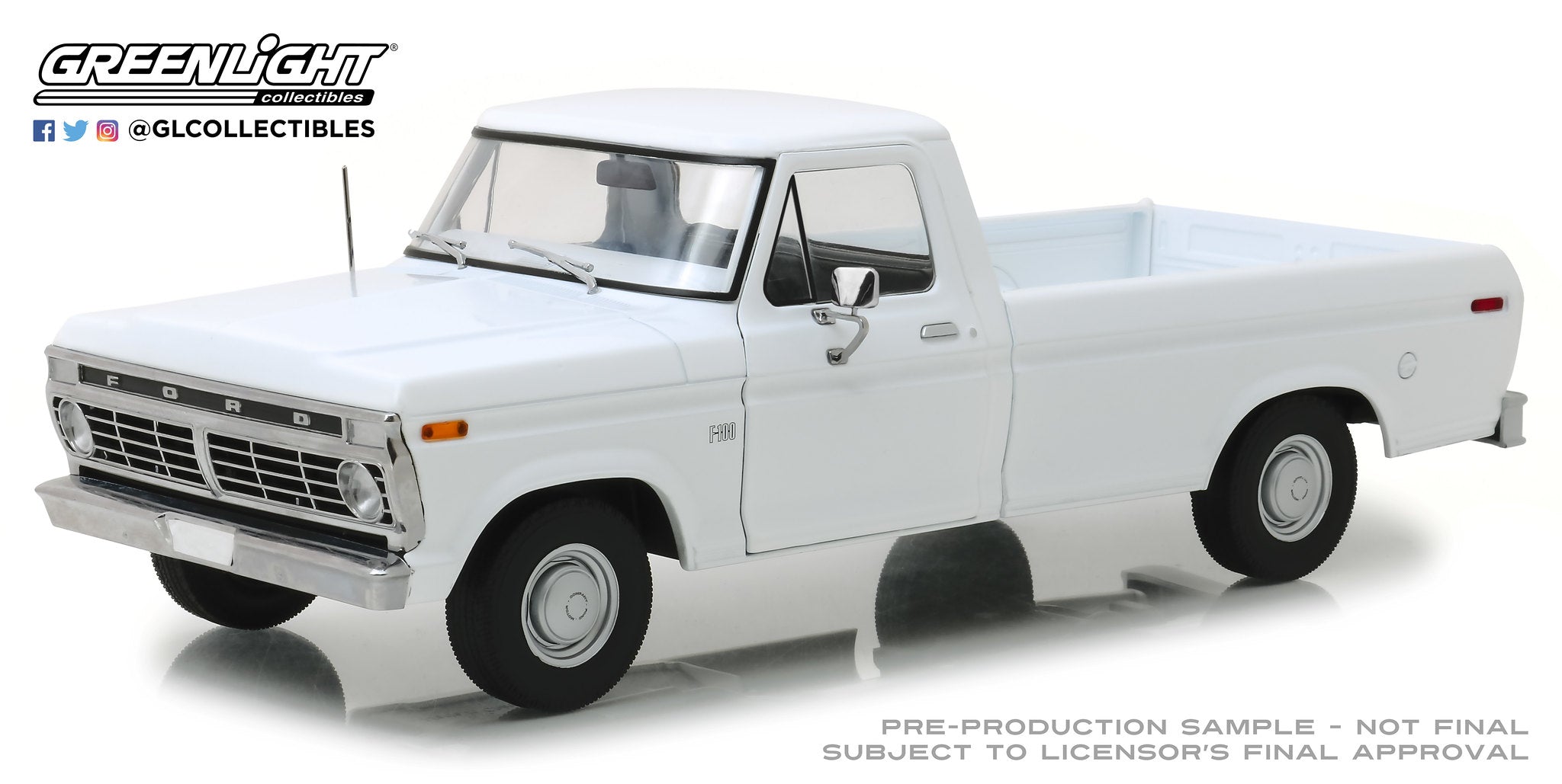 GreenLight 1:18 1973 Ford F-100 - White 13536