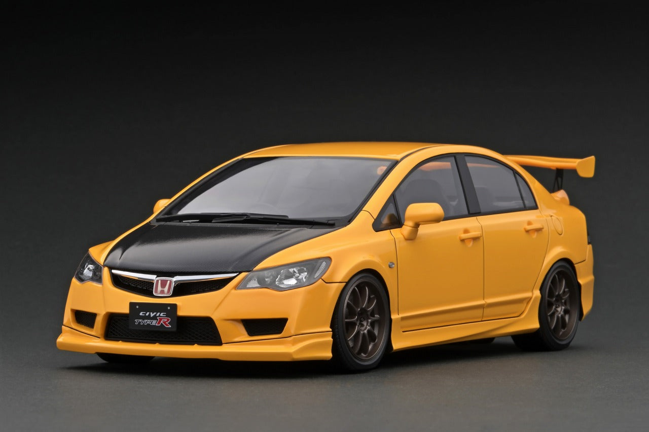 *PREORDER* Ignition Model 1:18 Honda Civic Type-R (FD2) in Yellow with Carbon Bonnet