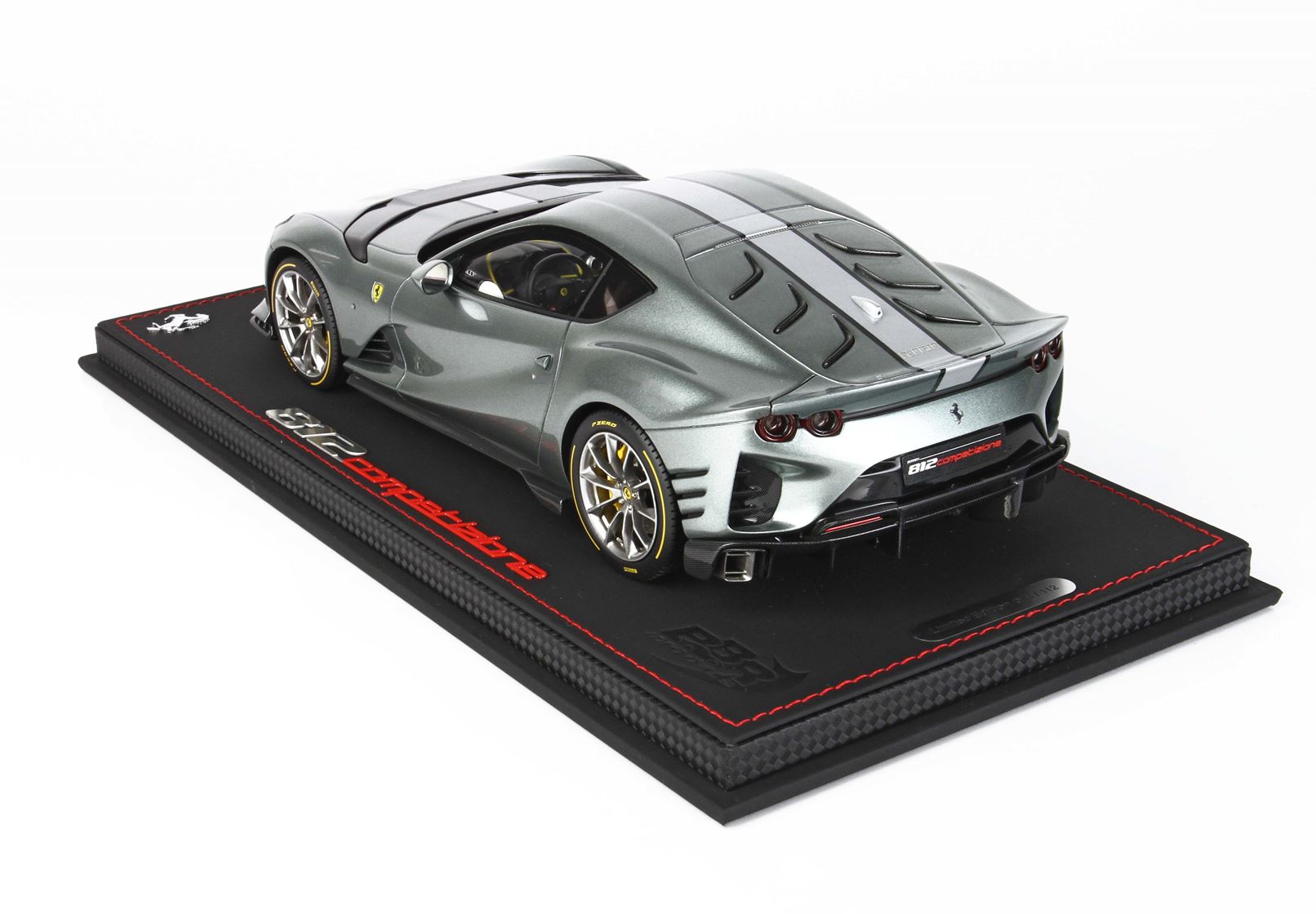 Ferrari 812 Competizione - Coburn grey with racing silver stripe - 1:18