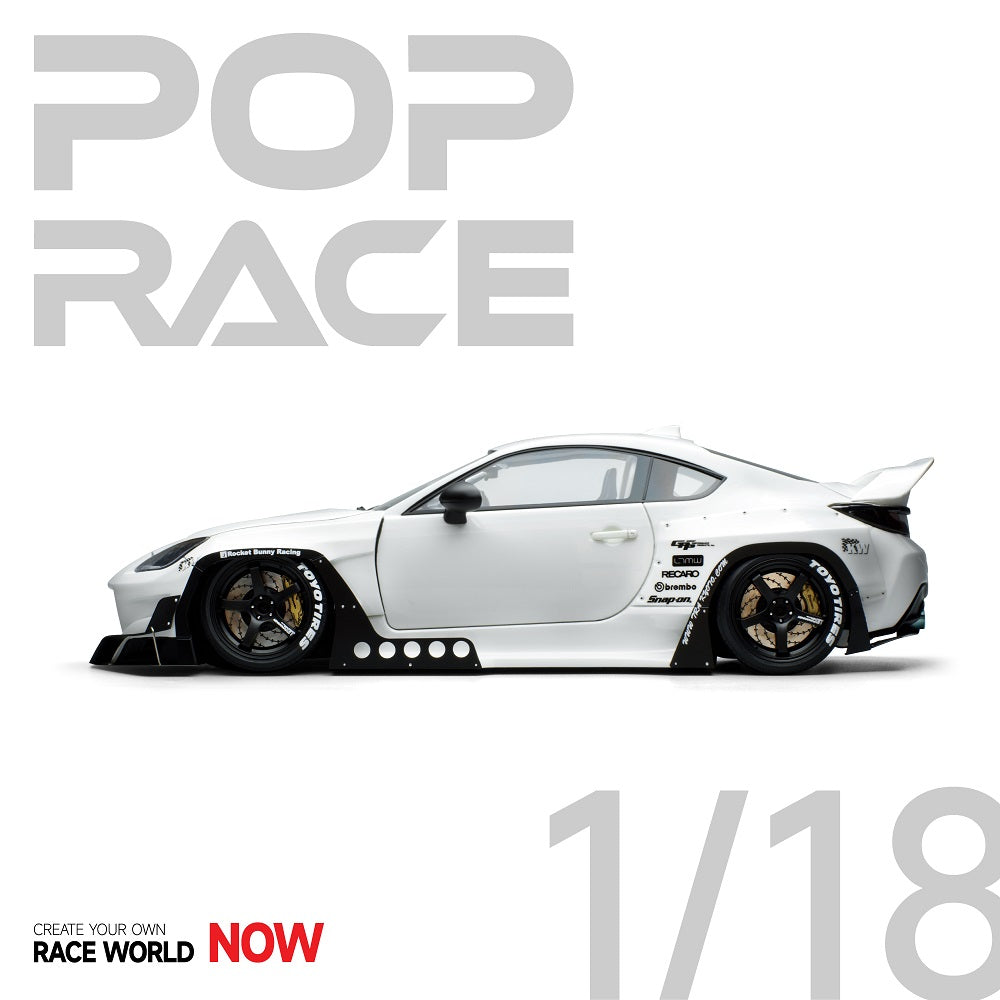 *PREORDER* Pop Race 1/18 Toyota GR 86 PANDEM Rocket Bunny in White