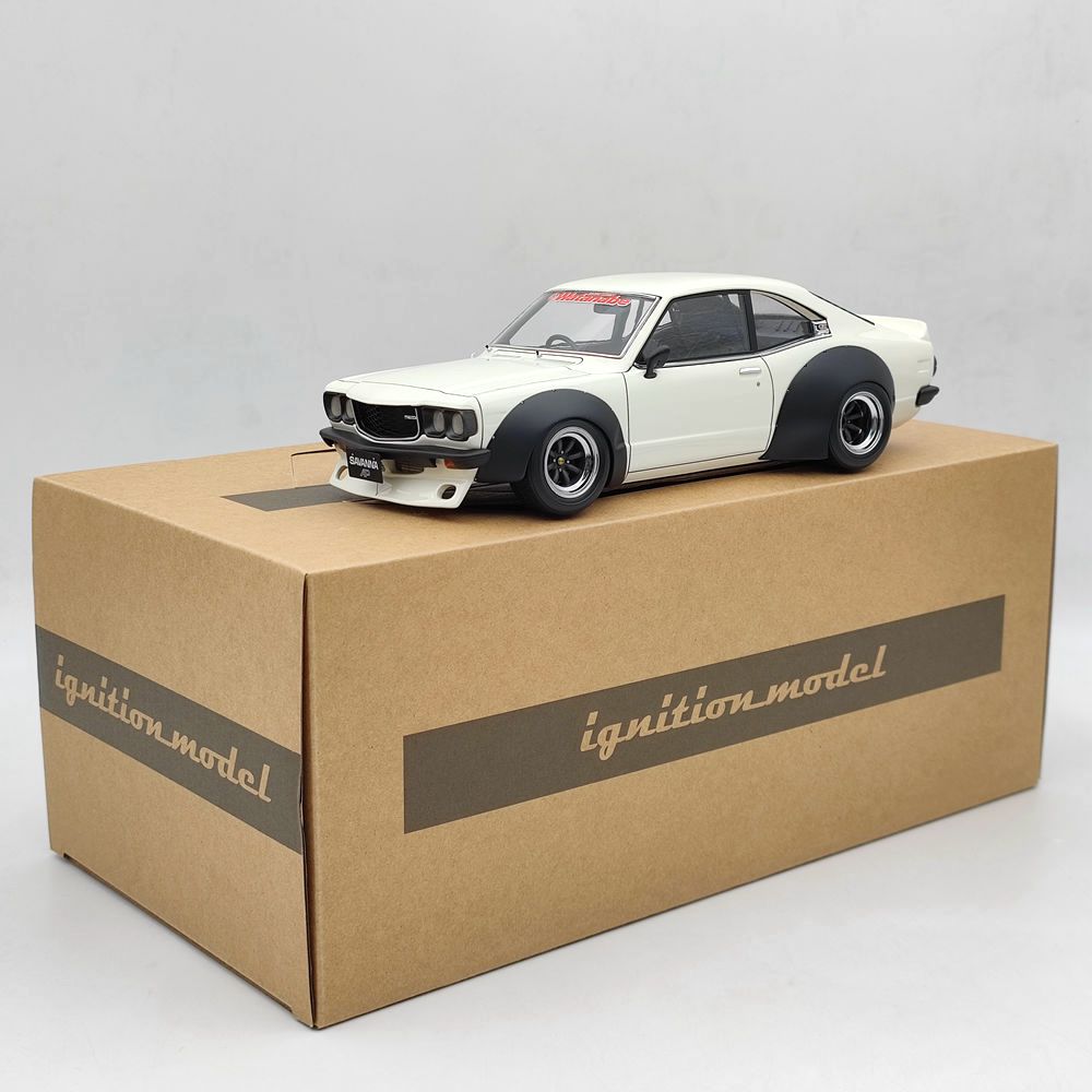Ignition Model 1/18 Mazda Savanna (S124A) Racing White IG2033 Resin Model Car Toys Gift
