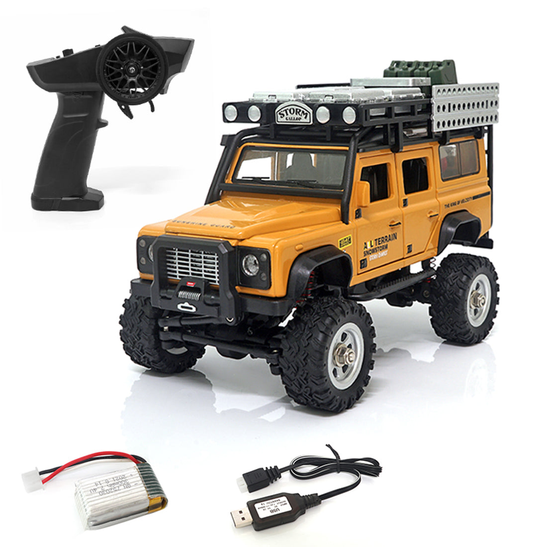 1/28 RC Climbing Car 2.4G 4WD RC Electric Car Mini Alloy Off-road Climbing Car with LED Car Lamp