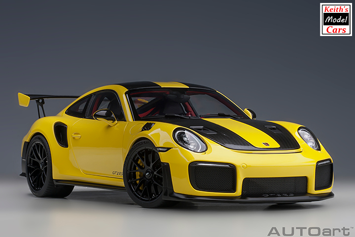 [1/18 Scale] Porsche 911 GT2 RS Weissach Package in Racing Yellow by AUTOart Models