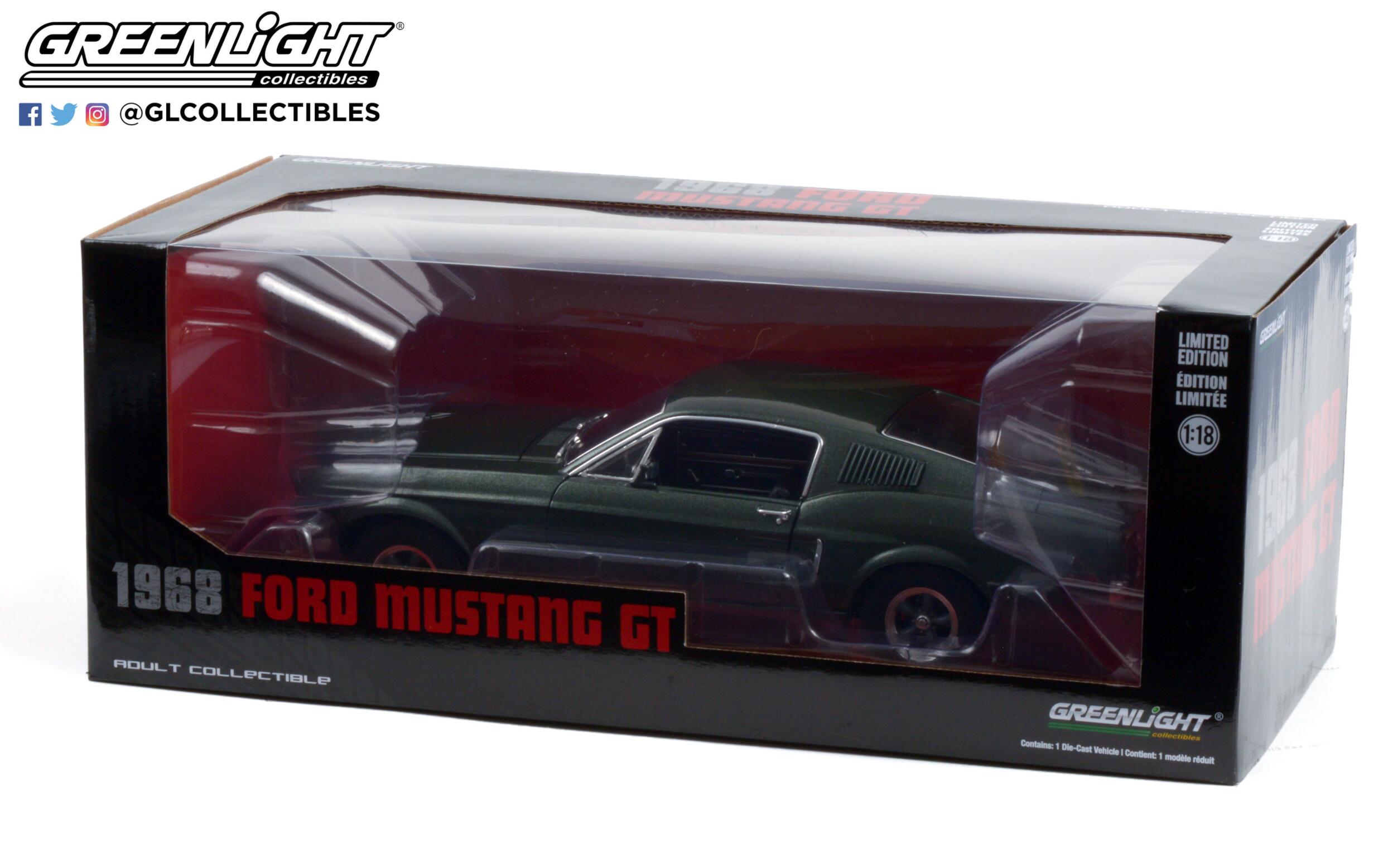 GreenLight 1:18 1968 Ford Mustang GT Fastback - Highland Green 13615