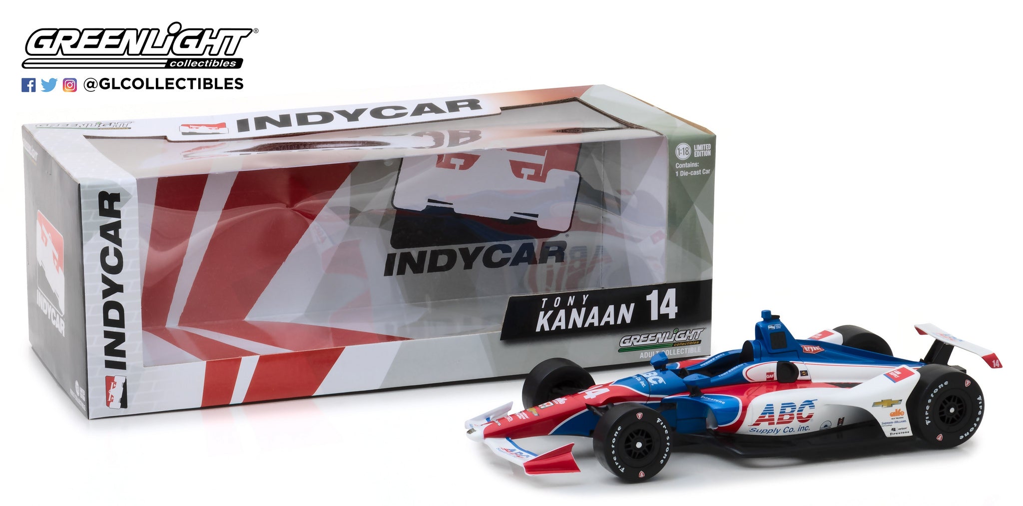 GreenLight 1:18 IndyCar Series 2018 #14 Tony Kanaan / A. J. Foyt Enterprises ABC Supply 11024