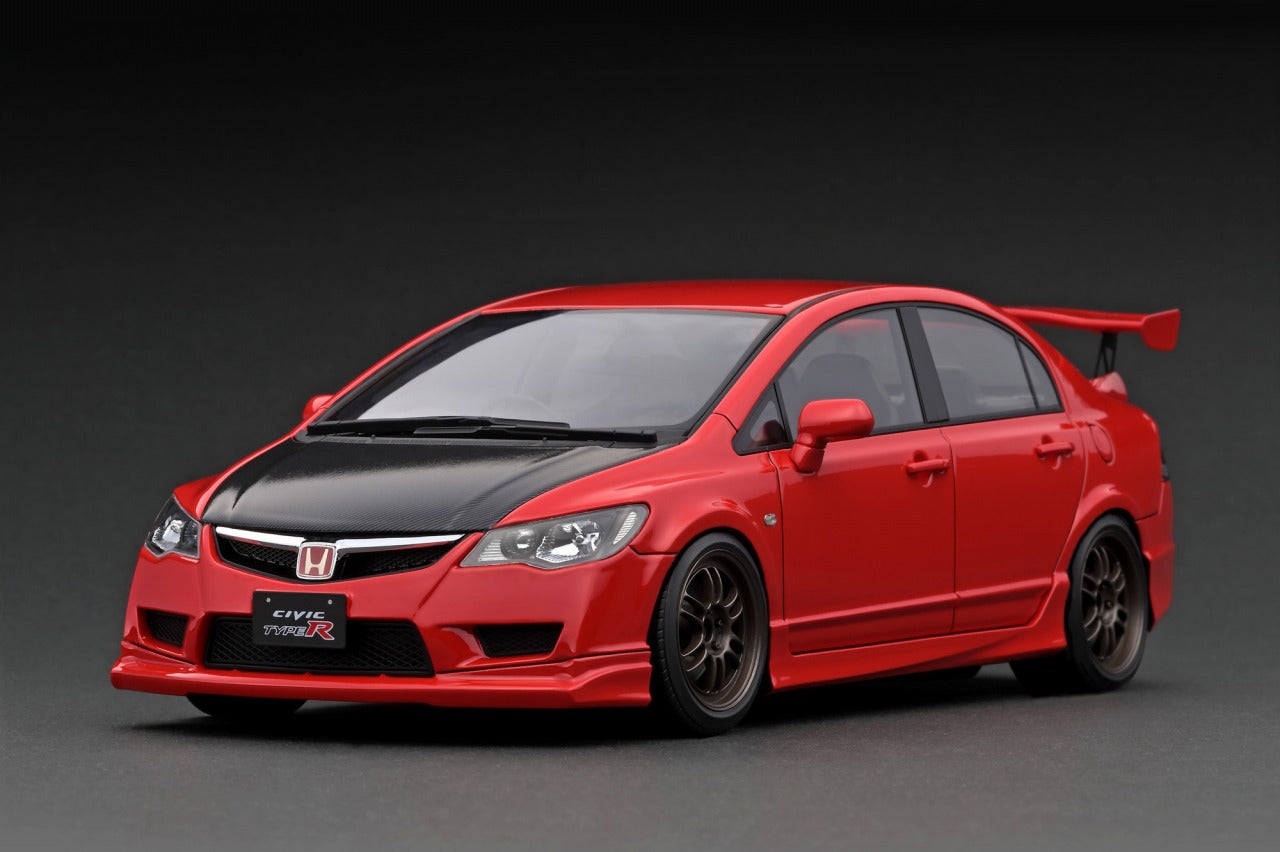 *PREORDER* Ignition Model 1:18 Honda Civic Type-R (FD2) in Red with Carbon Bonnet