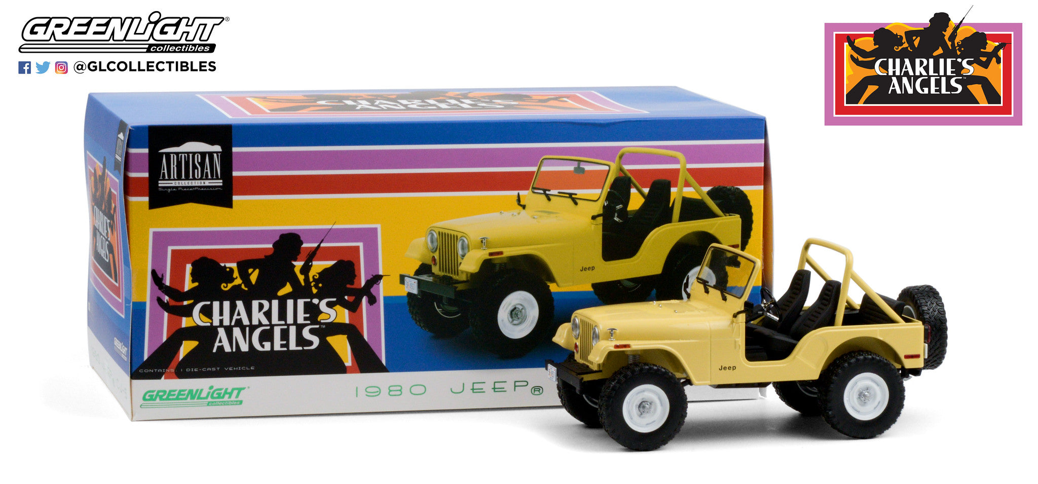 GreenLight 1:18 Artisan Collection - Charlie s Angels (1976-81 TV Series) - 1980 Jeep CJ-5 19078