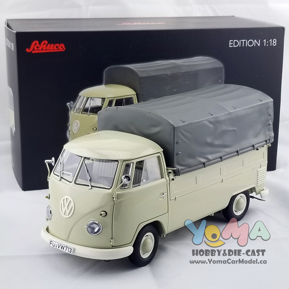 Schuco 1:18 Volkswagen T1b Pickup With Tarpaulin Beige 450037000