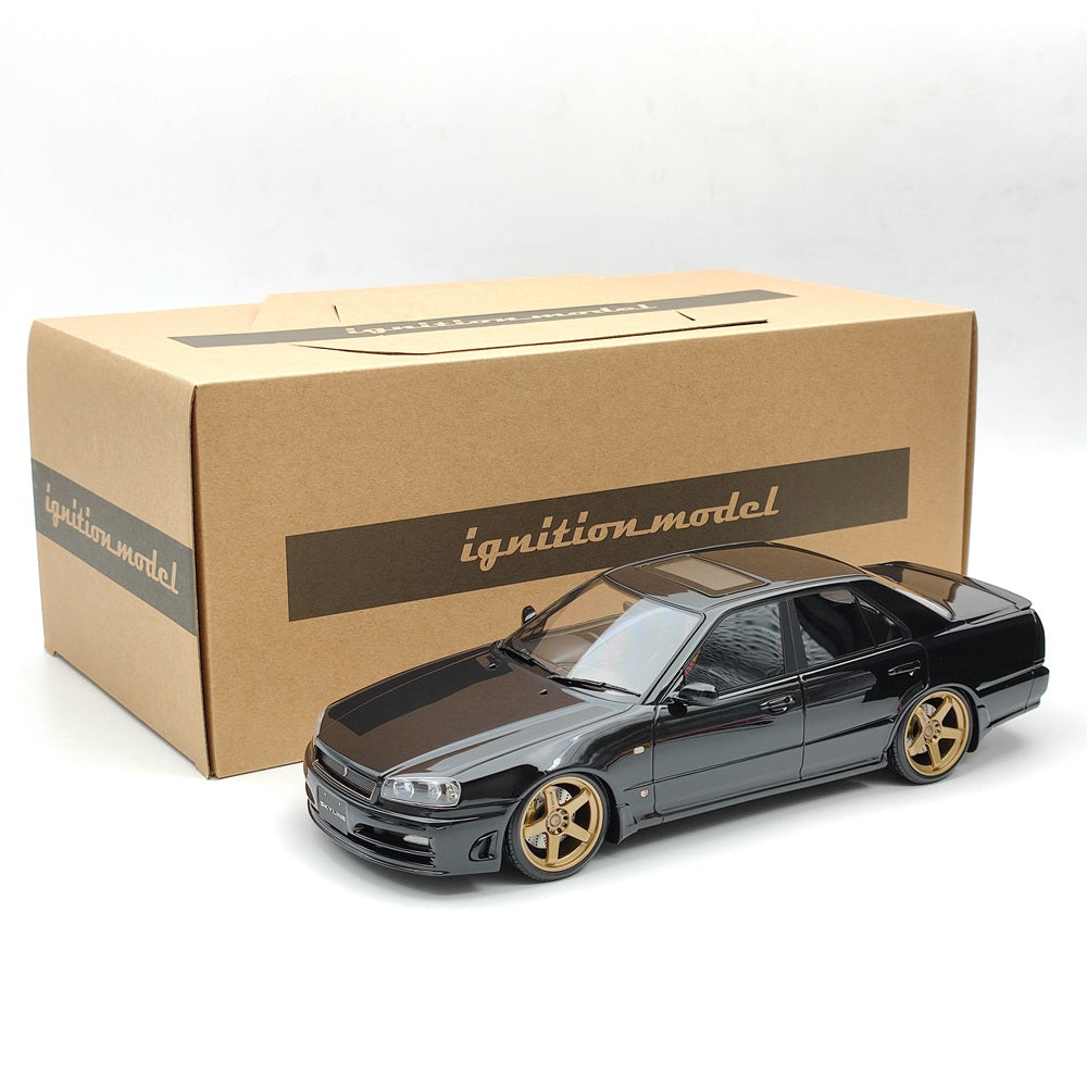 Ignition Model 1/18 Nissan Skyline 25GT Turbo ER34 Black IG1579 Resin Toy Car Model Limited Gift