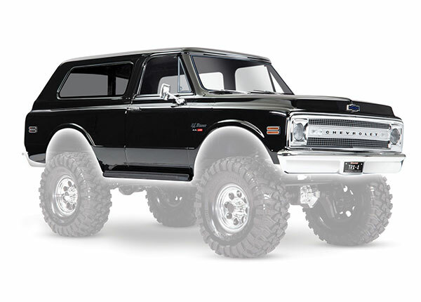 Traxxas TRX-4 1969 Chevy Blazer Complete Black Body with Grille, Side Mirrors, Door Handles, Windshield Wipers, Bumpers, Decals