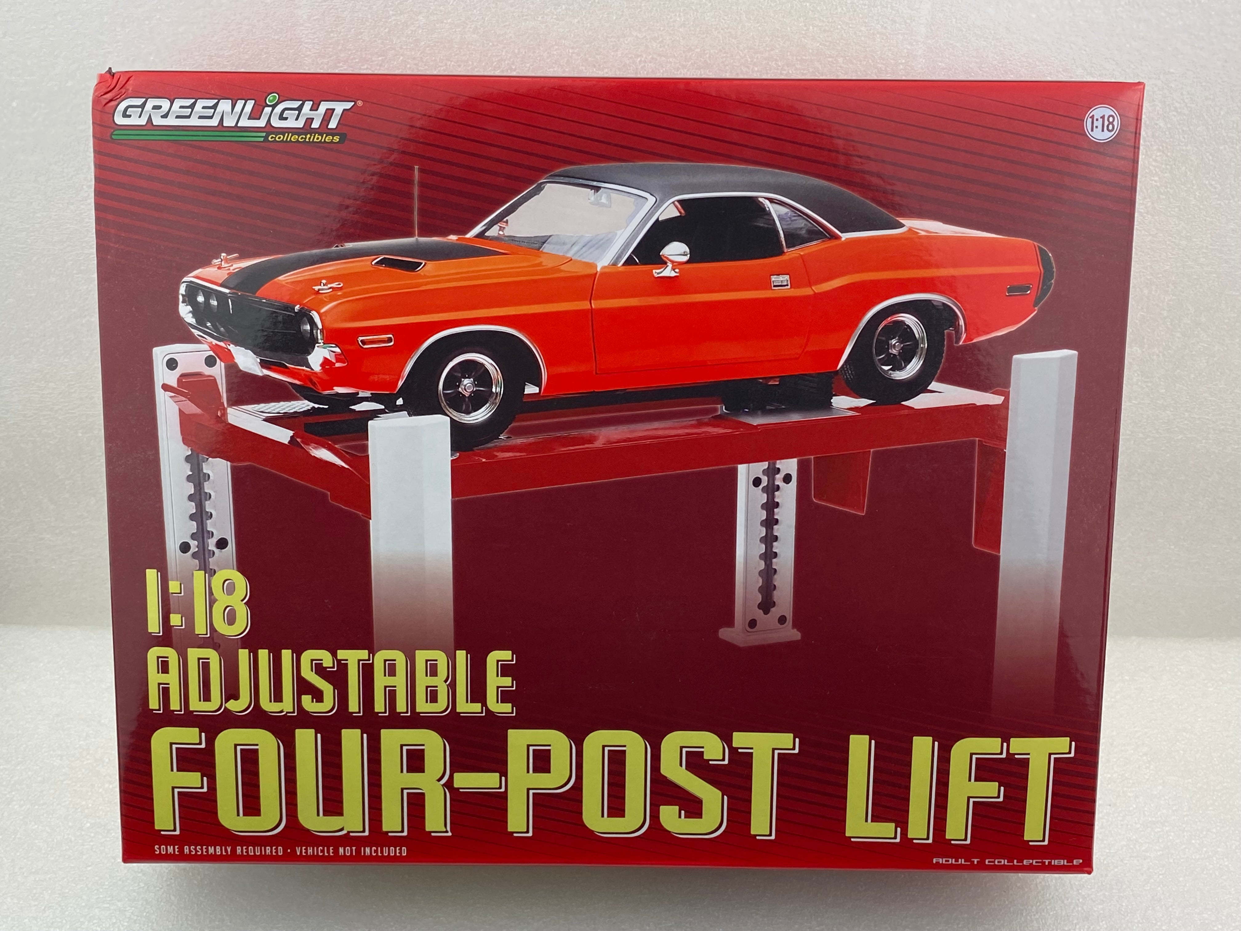 GreenLight 1:18 Four-Post Lift - Red and White 12888 (Clearance Final Sale)