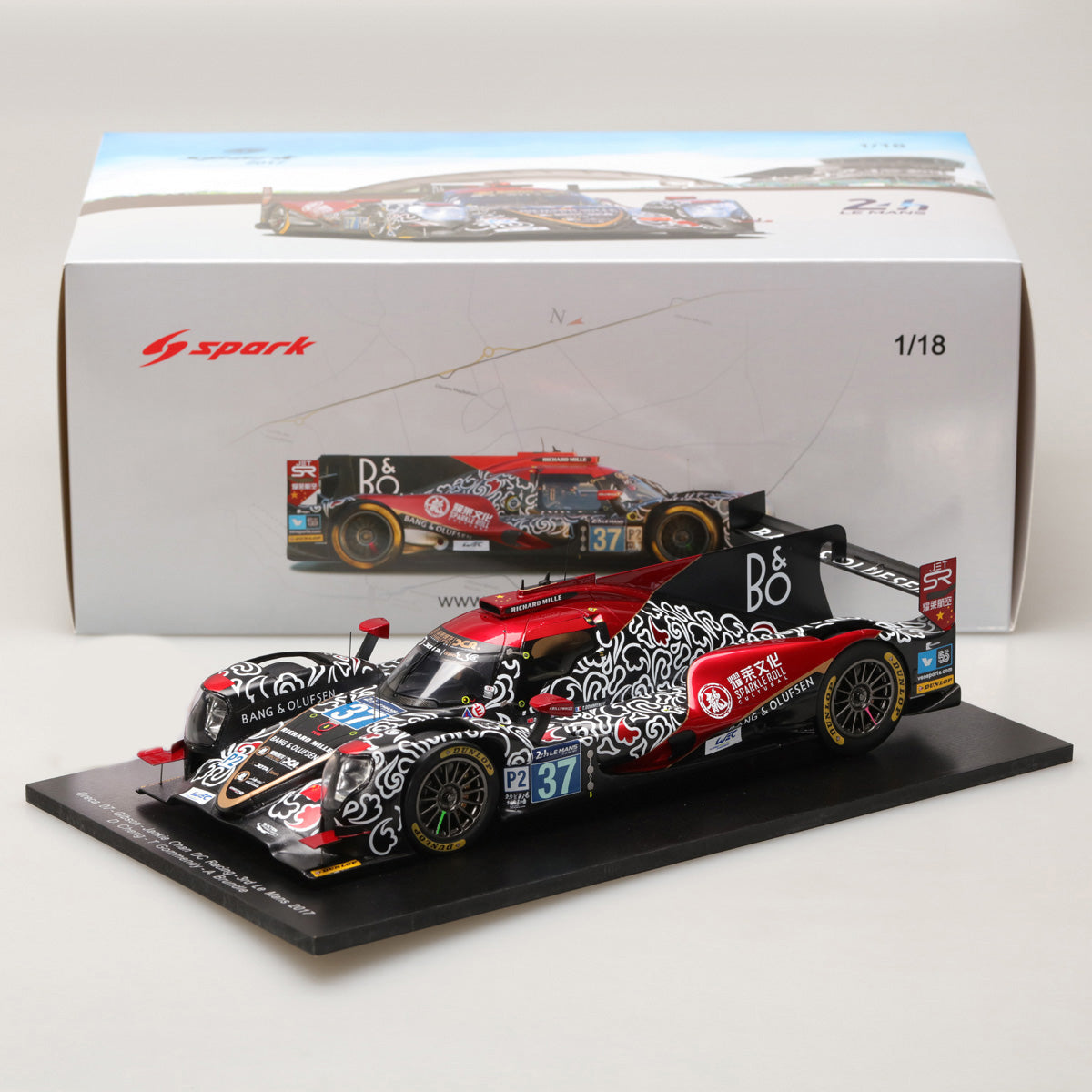 Spark 1:18 Oreca 07 Gibson #37 Jackie Chan DC Racing 3rd Le Mans 2017 18S336