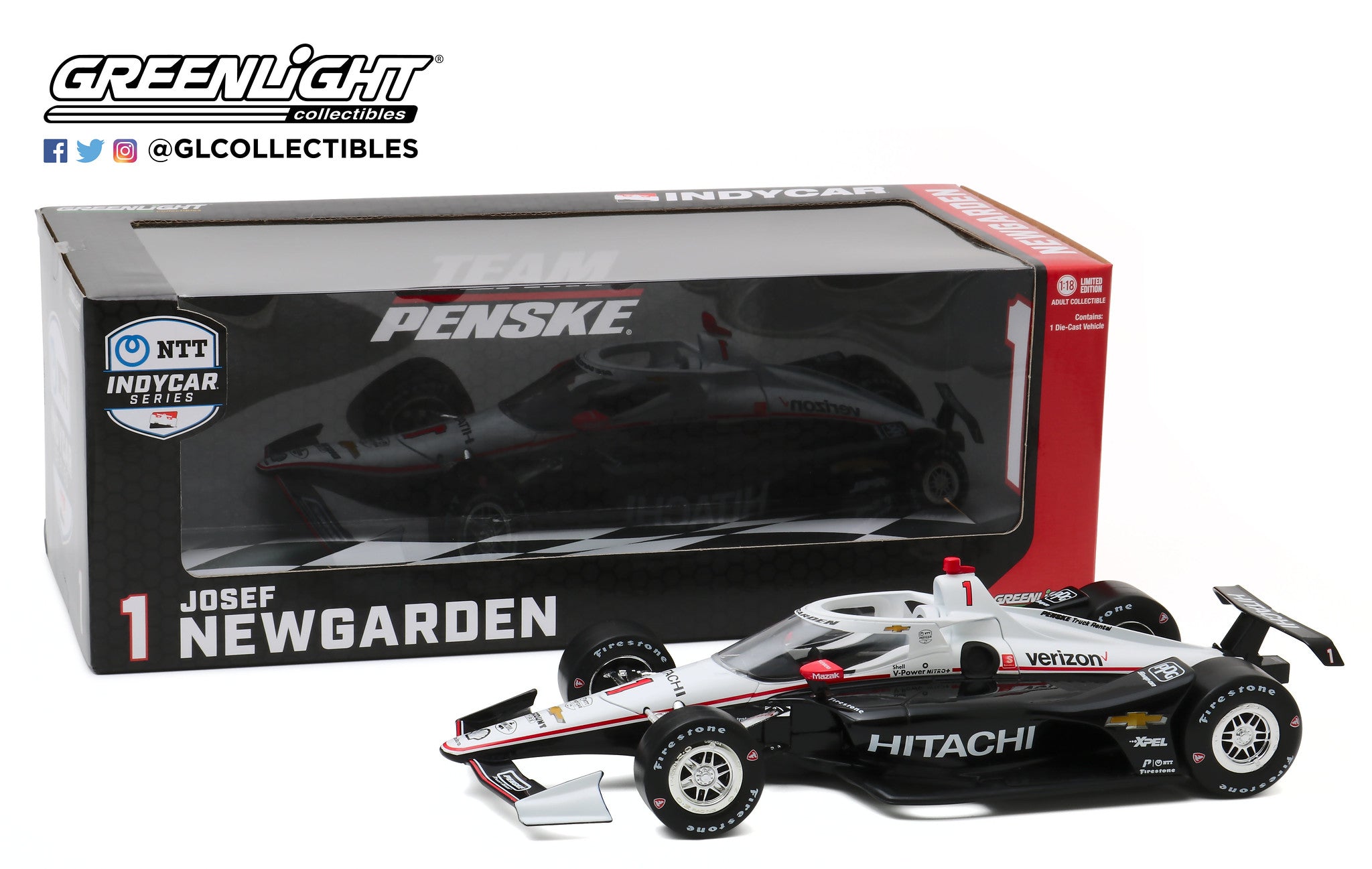 GreenLight 1:18 2020 NTT IndyCar Series - #1 Josef Newgarden / Team Penske, Hitachi 11085