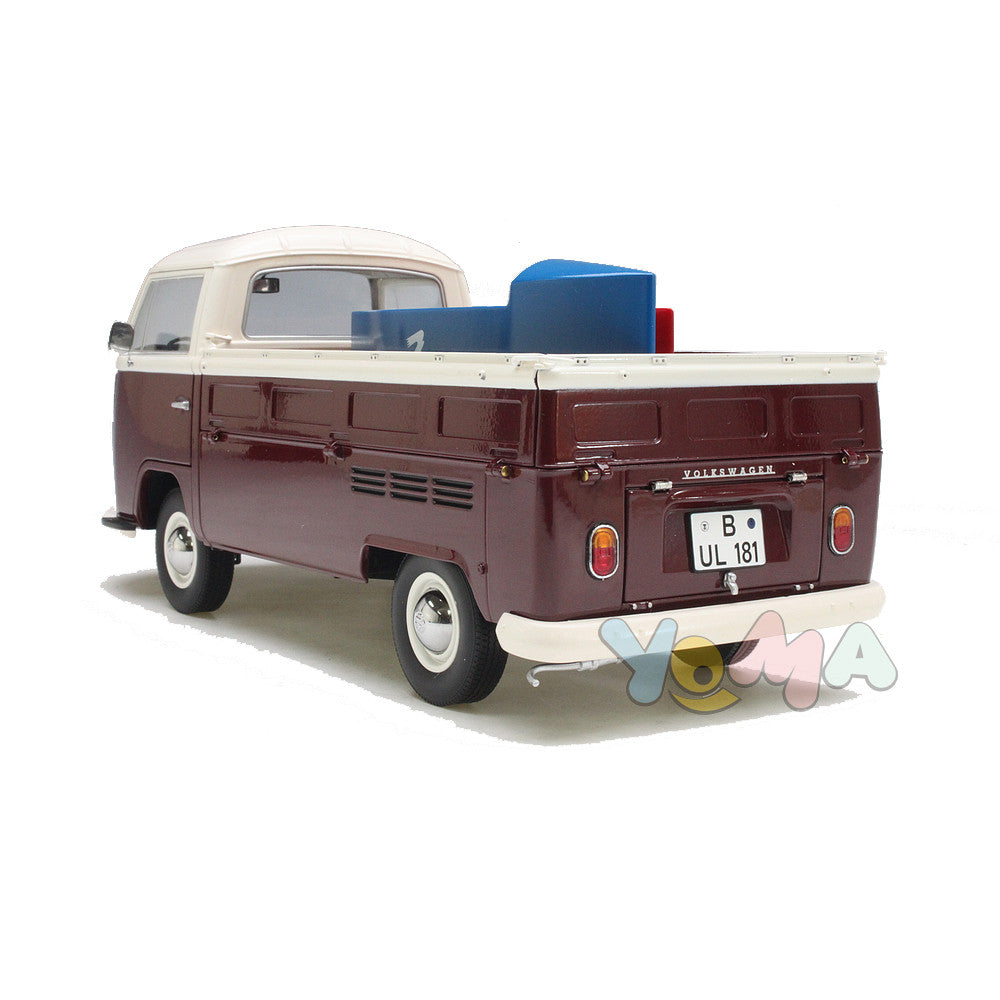 Schuco 1:18 Volkswagen T2A Platform truck with Soap Boxes white / red / blue 450018200