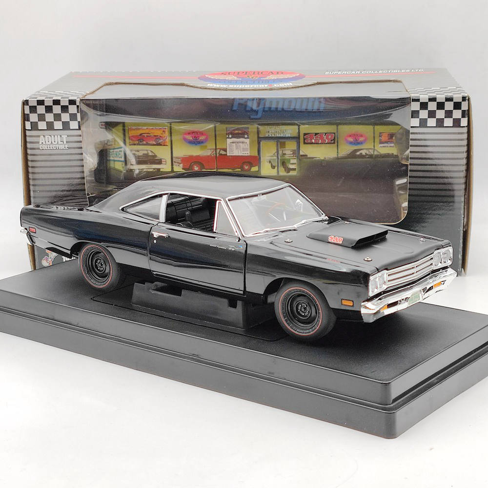 Supercar Collectibles 1/18 1969 1/2 Plymouth Roadrunner  #29554PDiecast Model Car Limited Edition Collection Auto Toys Black Gift