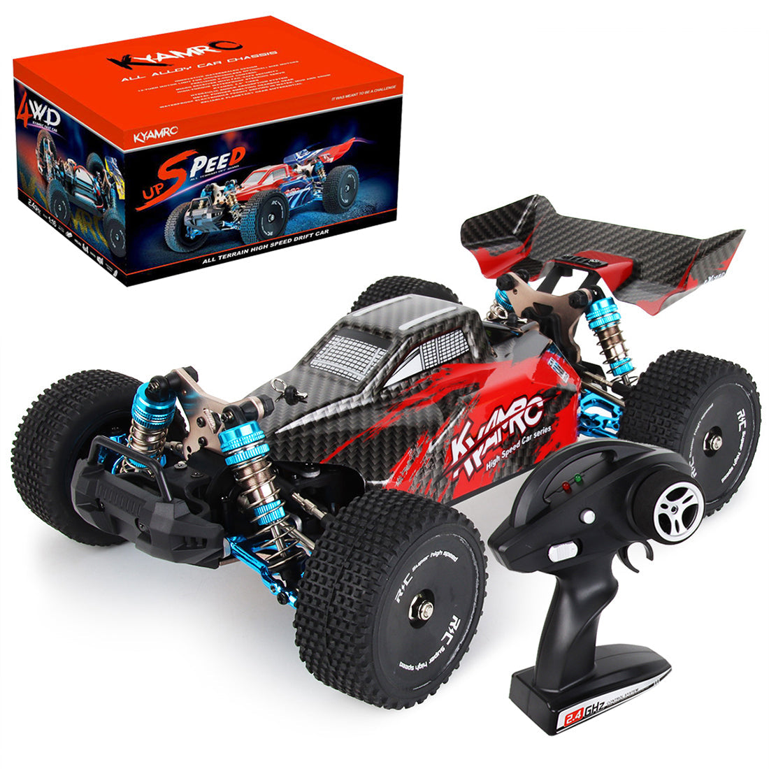 RC Car 1/16 4WD 2.4G 70KM/H High-speed Brushless Off-road Vehicle RC Car All-terrain Electric Climbing Car Monster Truck Toys - Blue