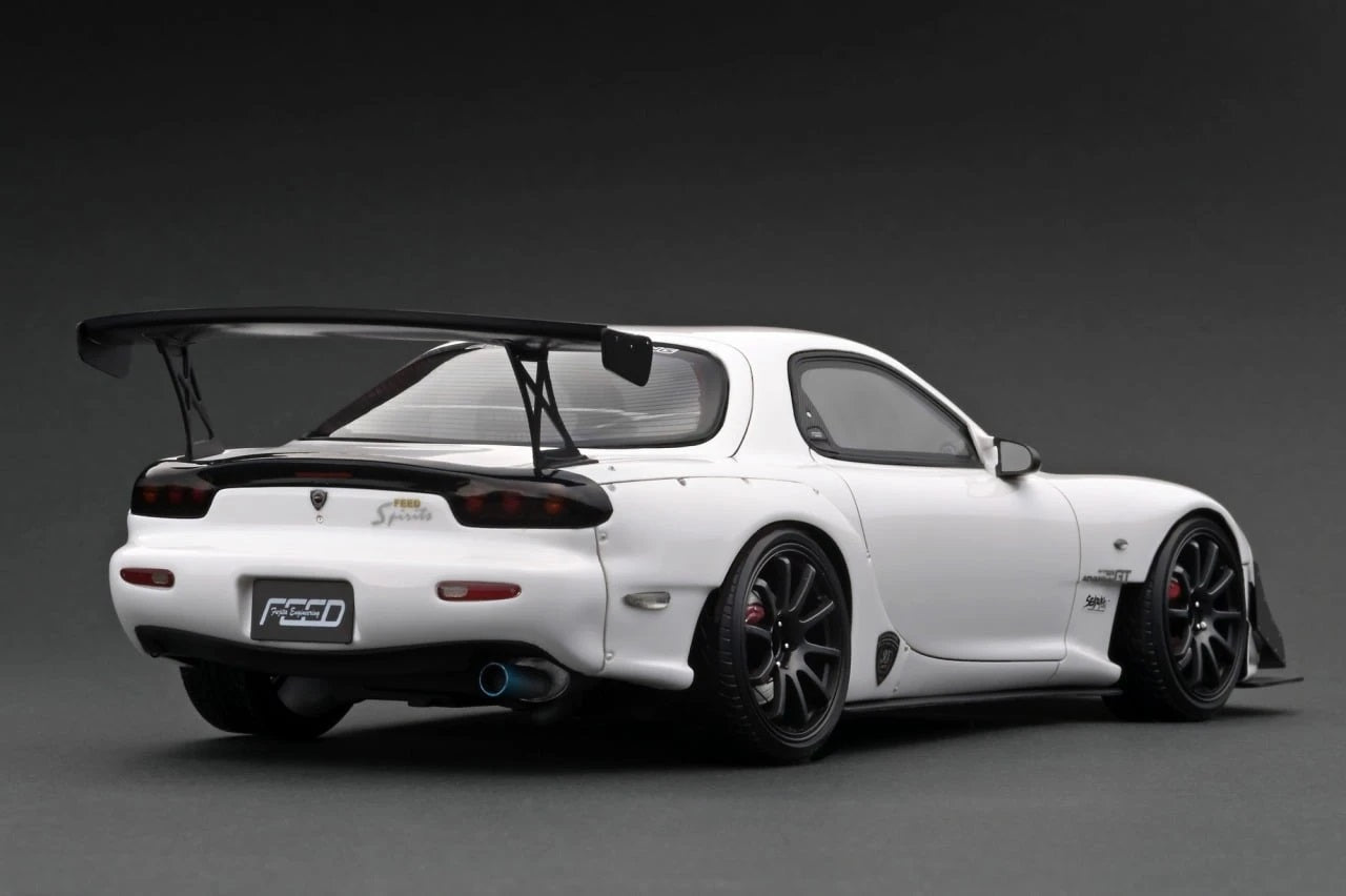 Ignition Model 1:18 Mazda FEED RX-7 (FD3S) 魔王 White with Carbon Bonnet