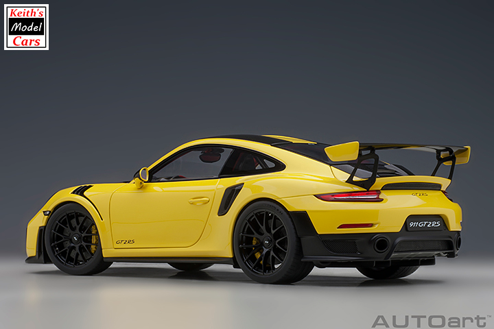 [1/18 Scale] Porsche 911 GT2 RS Weissach Package in Racing Yellow by AUTOart Models