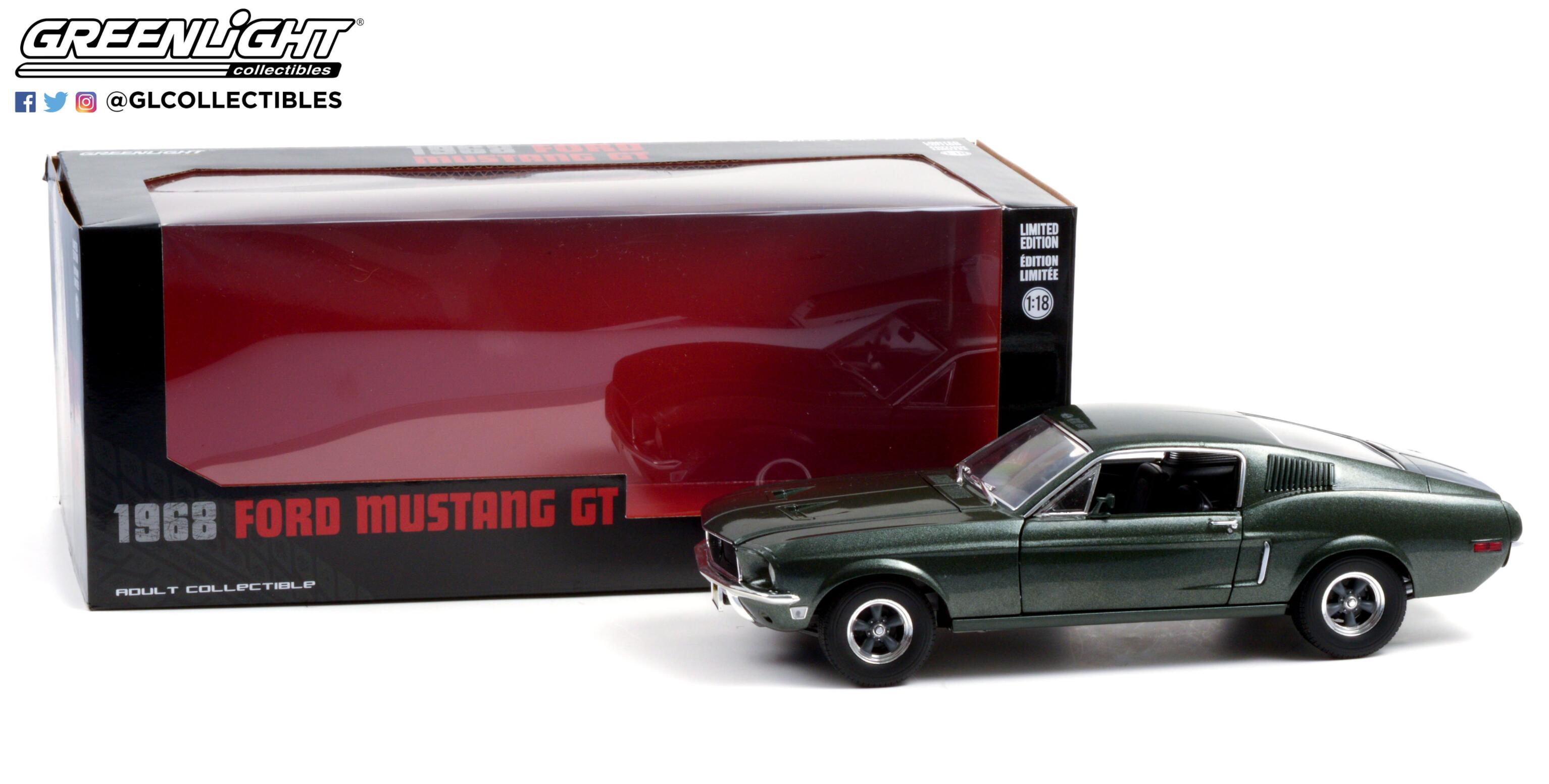 GreenLight 1:18 1968 Ford Mustang GT Fastback - Highland Green 13615