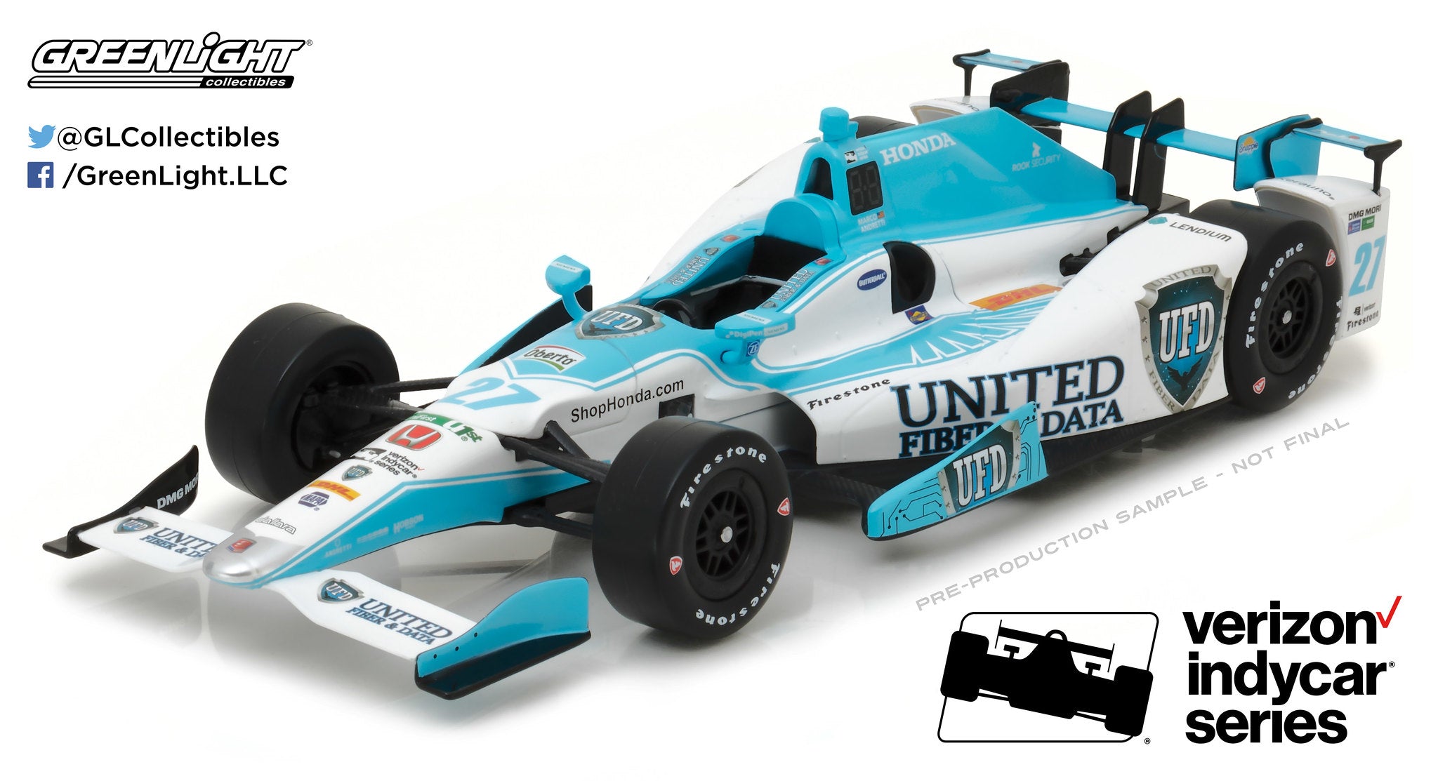 GreenLight 1:18 2017 IndyCar Series #27 Marco Andretti / Andretti Autosport, United Fiber & Data 11013