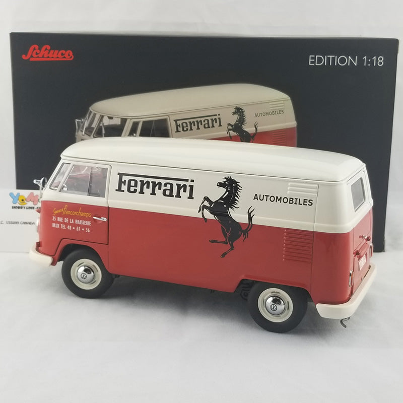 Schuco 1:18 Volkswagen T1b Ferrari Automobile box van Francorchamps 450036700