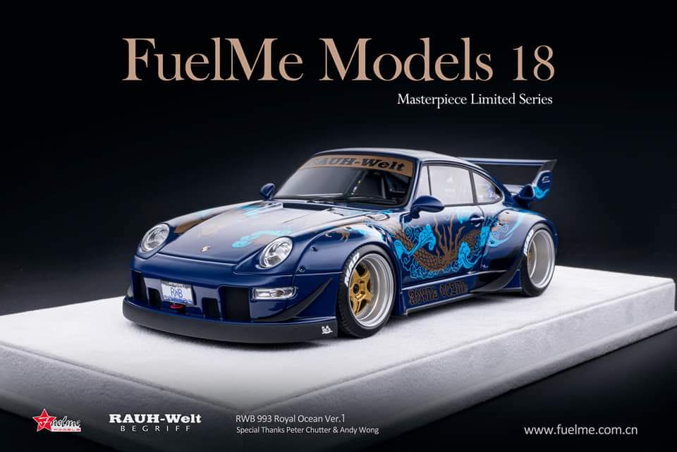 FuelMe Model 1:18 Porsche 993 RWB Royal Ocean Edition Ver.1 - Masterpiece Limited Series