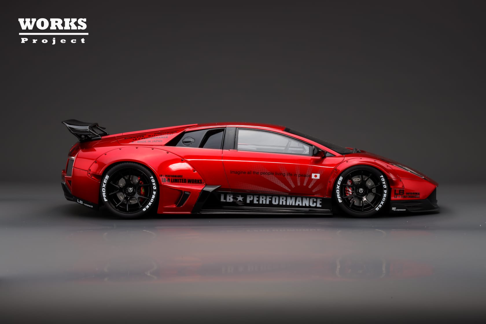WORKS Project 1:18 Lamborghini Murcielago LB-WORKS in Chrome Red