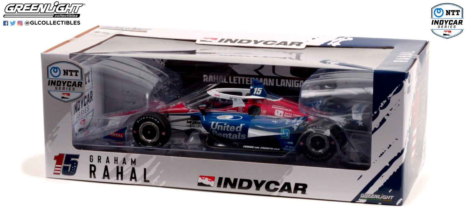 GreenLight 1:18 2021 NTT IndyCar Series - #15 Graham Rahal / Rahal Letterman Lanigan Racing, United Rentals 11114