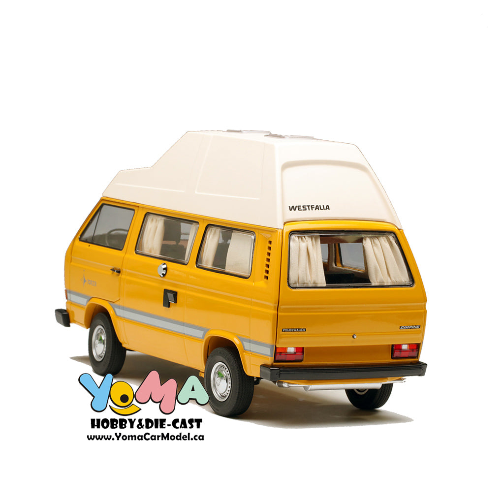 Schuco 1:18 Volkswagen VW T3 Joker camper with high roof yellow 450038500