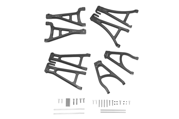 GPM Black Complete Aluminum Suspension Arm Set for E-Revo 2.0
