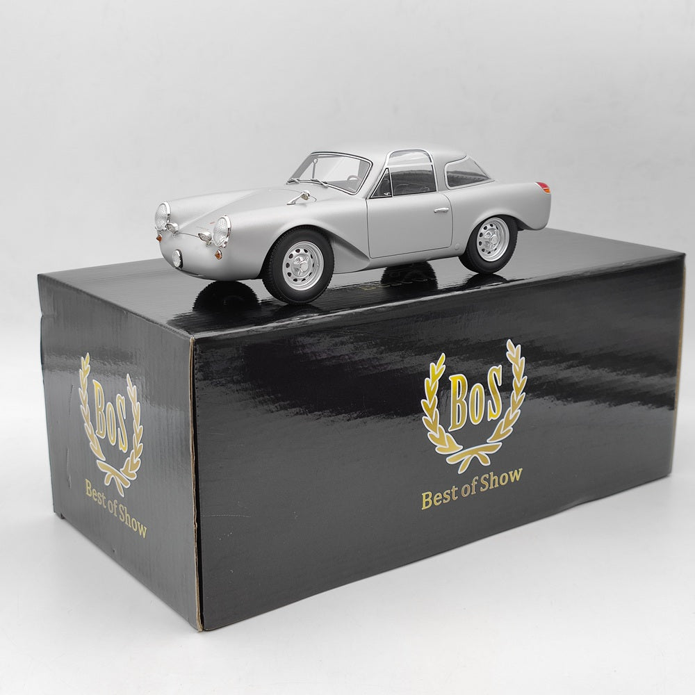 BOS 1/18 Porsche Glockler Coupe 1954 BOS235 Resin Model Car Limited Silver Gift