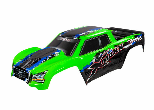 Traxxas X-Maxx Green Painted Body Assembled w/Body Mounts & Tailgate Protector