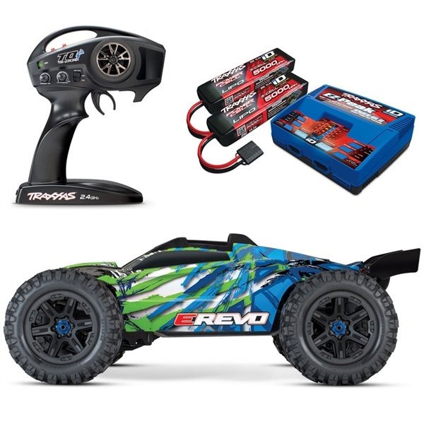 Traxxas E-Revo 2 VXL RC Monster Truck 6S LiPo & Dual Charger Combo