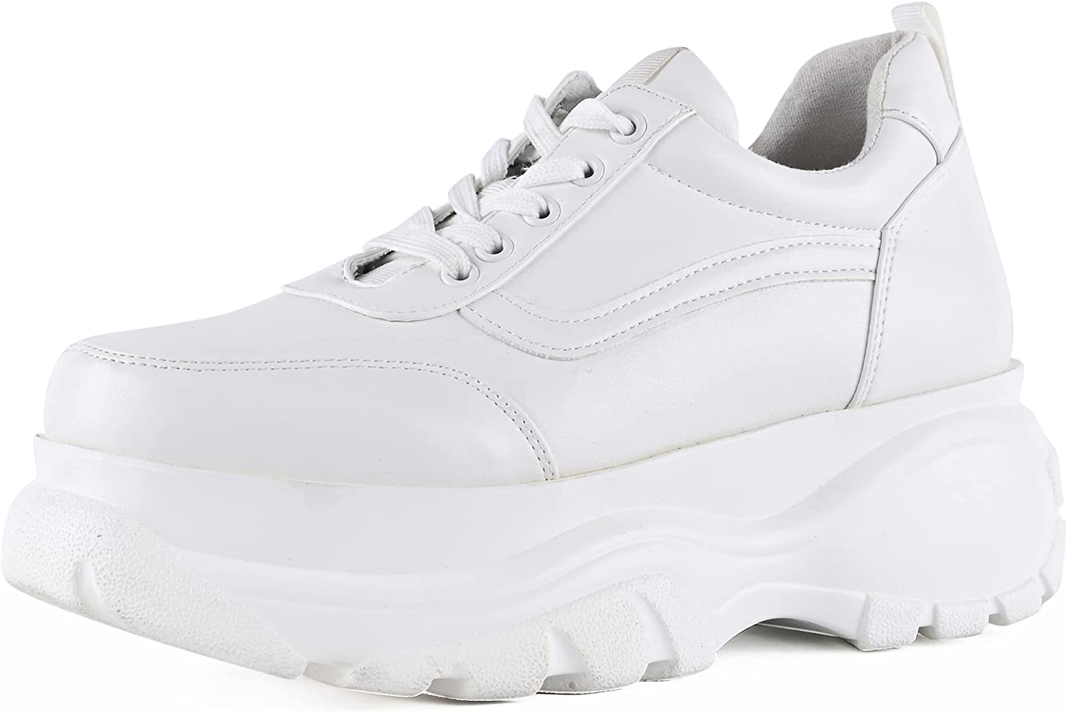 READYSALTED Platform Sneakers for Women Fashion Chunky Sneakers Casual Lace Up Walking Sneakers