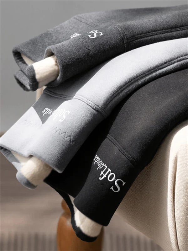 Pantalones lisos de invierno cálidos e informales