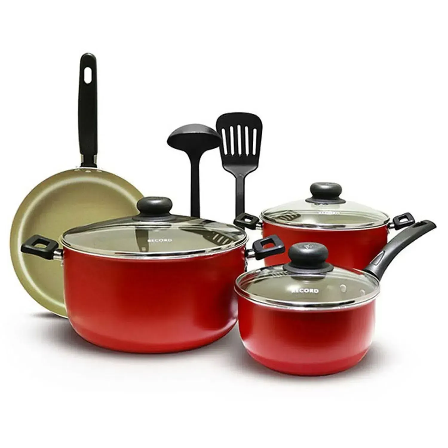 Juego de Ollas Rojo 9 Piezas Antiadherente