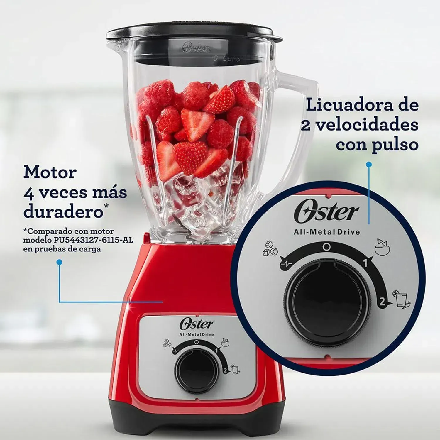 Licuadora Oster BLSTKAG-RRD-053 1.5L Roja