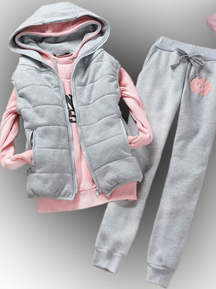 Otoño e invierno nuevas señoras suéter de tres piezas engrosamiento