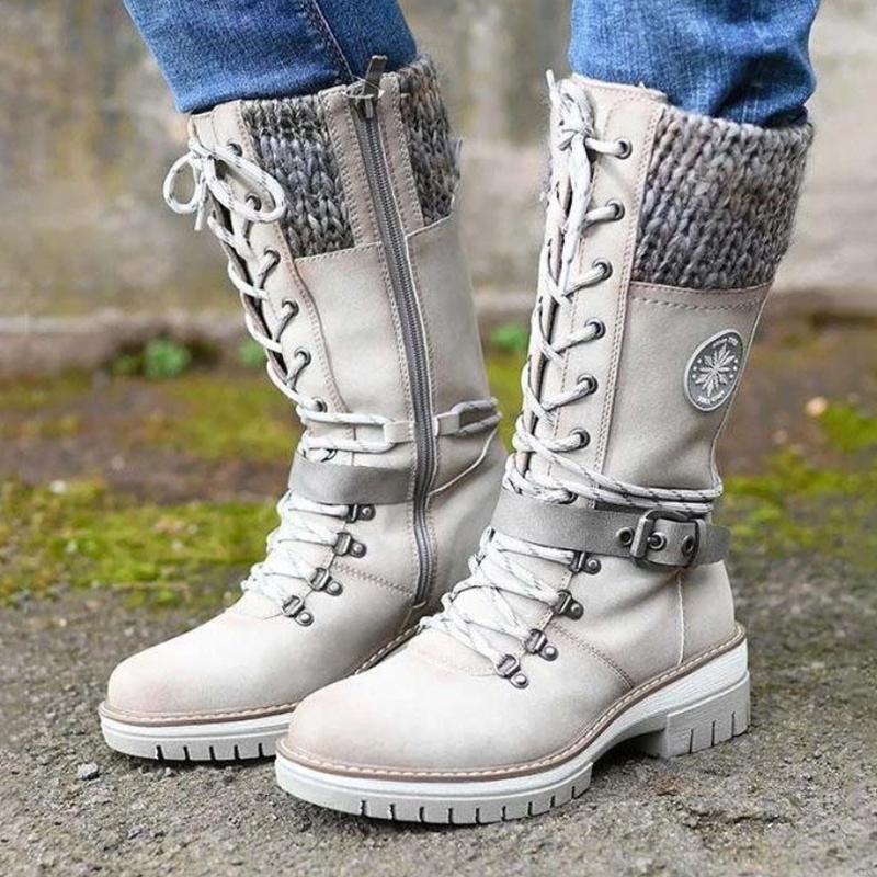 2021 Nuevo estilo de Botas de Jinete de Tubo Medio Botas de Nieve Botas Martin